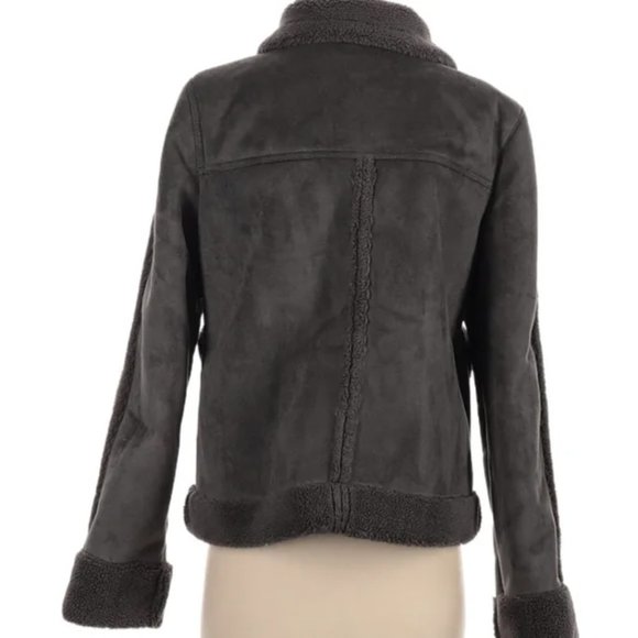 NWOT Anthropologie Marrakech Tina Suede Sherpa Fleece Aviator Jacket, Size XS - Picture 10 of 10